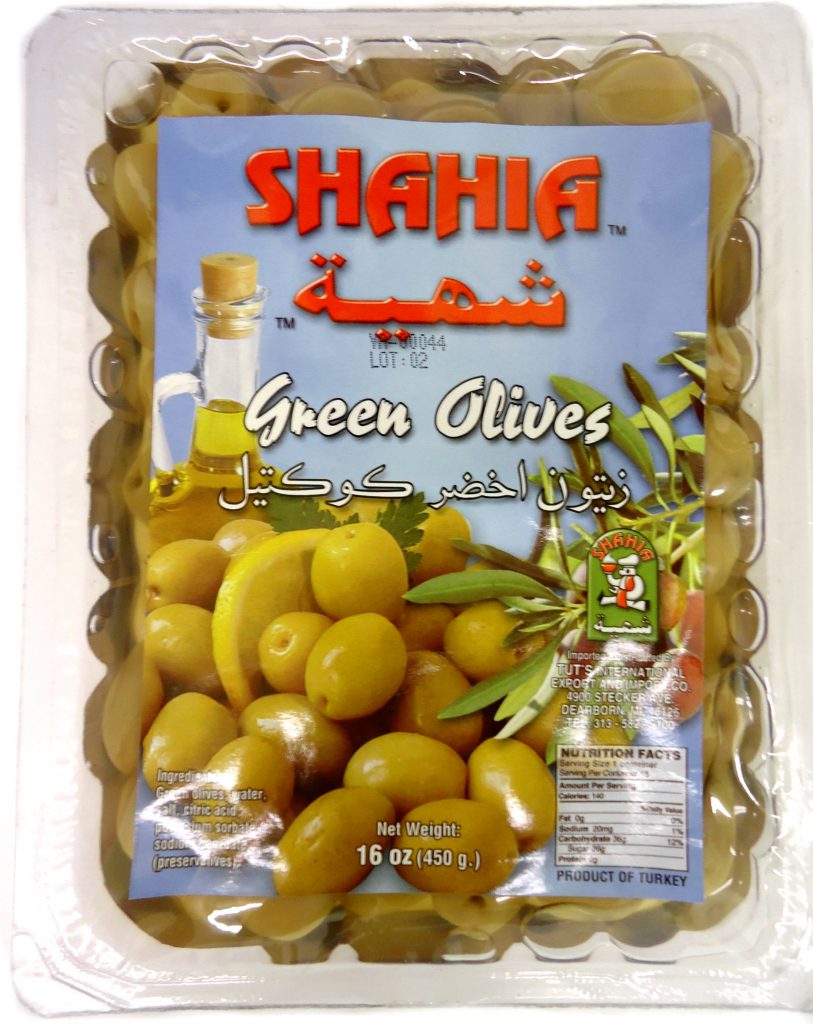VACCUM PACKED GREEN OLIVES 450g