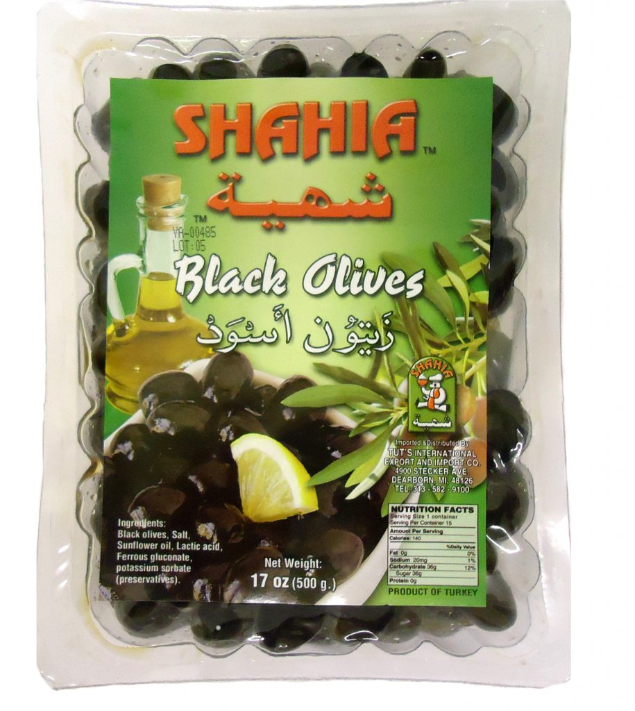 VACCUM PACKED BLACK OLIVES 500g